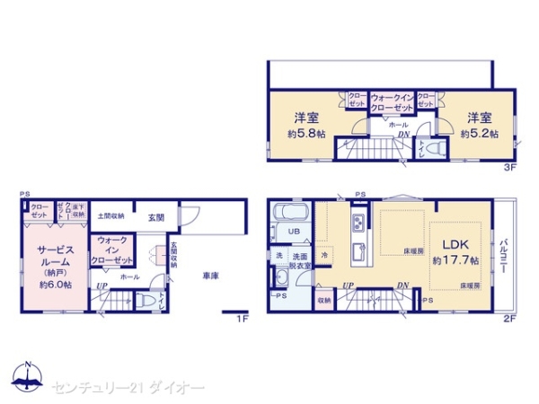 葛飾区西新小岩10期3号棟の間取り画像