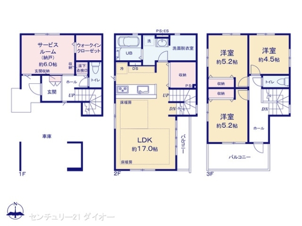 江戸川区東小岩５丁目の新築一戸建の間取り画像