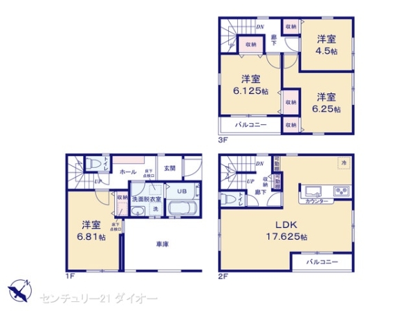 江戸川区南篠崎町２丁目の新築一戸建の間取り画像