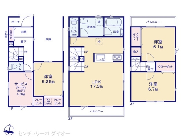 葛飾区西水元６丁目の新築一戸建の間取り画像