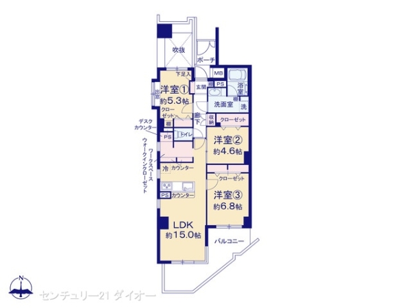 キャッスルマンション小岩最上階フルリフォの間取り画像