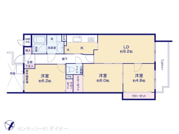 セントエルモお花茶屋最上階リフォ済の間取り画像