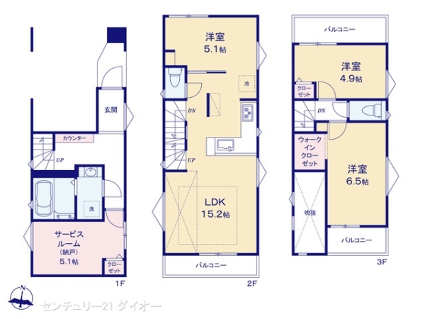 江戸川区松本１丁目新築の間取り画像