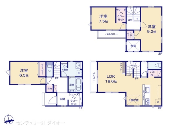 江戸川区春江町２丁目の新築一戸建の間取り画像