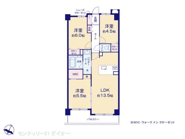 ダイアパレスグランジェ柴又フルリノの間取り画像