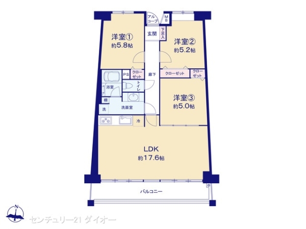 ベルコート平井フルリフォ済の間取り画像