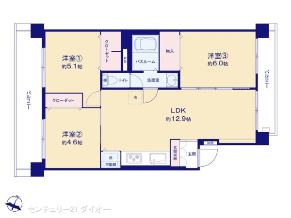 青砥マイコーポフルリフォの間取り画像