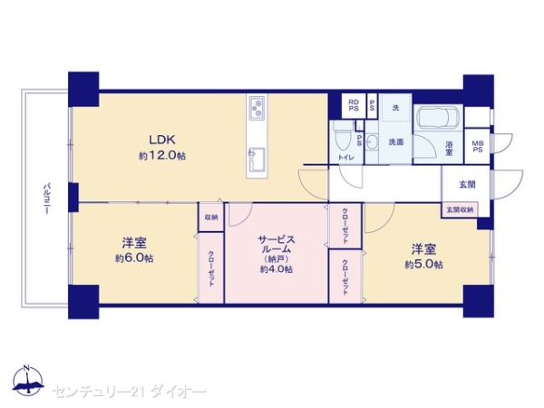 小島第２スカイハイツフルリフォの間取り画像