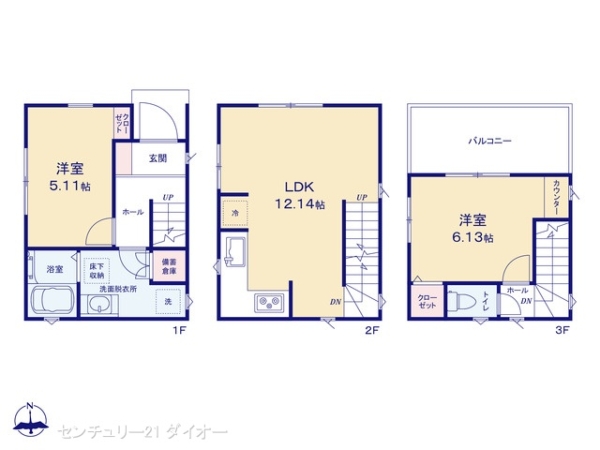 江戸川区上篠崎２丁目の新築一戸建の間取り画像