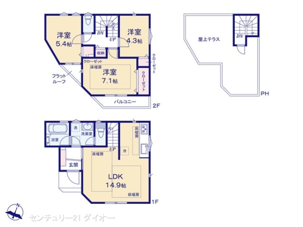 葛飾区東水元６丁目の新築一戸建の間取り画像