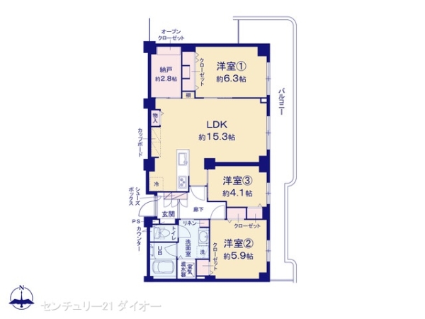 清新北ハイツ７号棟の間取り画像