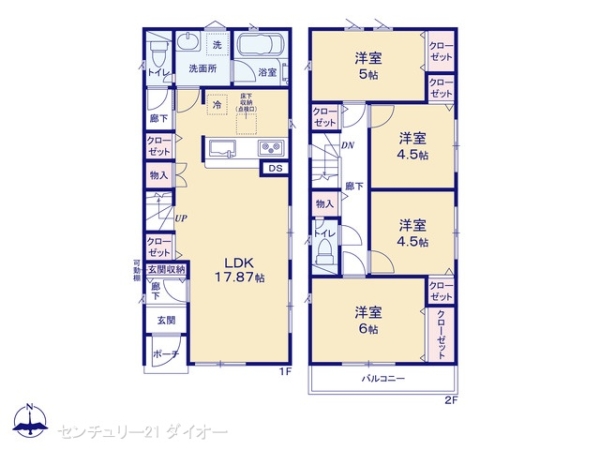 葛飾区西水元６丁目の新築一戸建の間取り画像