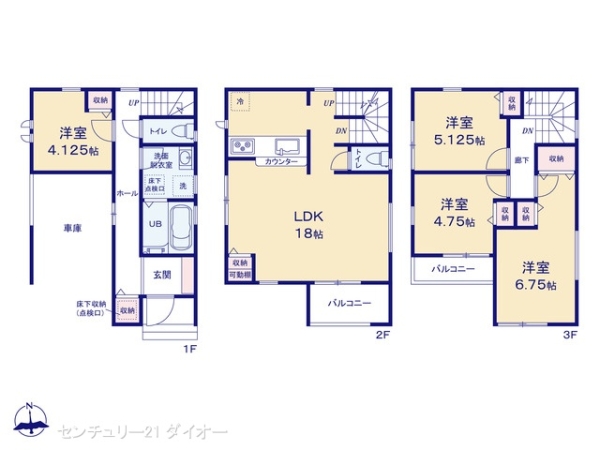 葛飾区東水元１丁目の新築一戸建の間取り画像