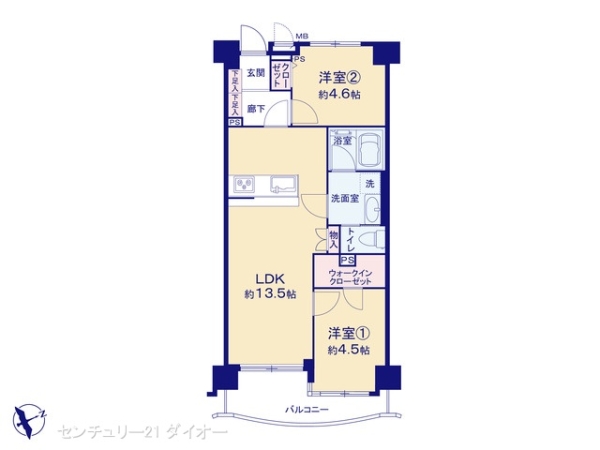 サンハイムフェニックス亀有フルリノの間取り画像