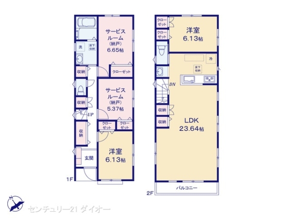 葛飾区堀切３丁目１号棟の間取り画像