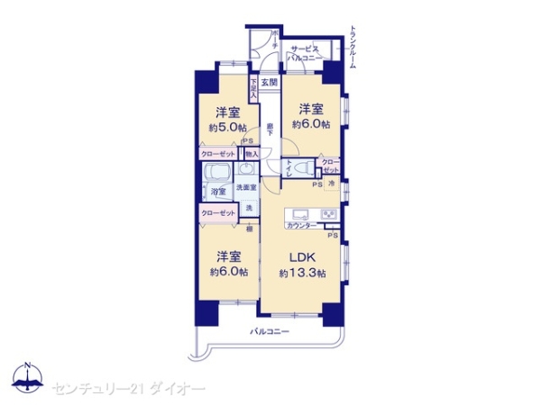 ダイアパレス篠崎フルリノの間取り画像
