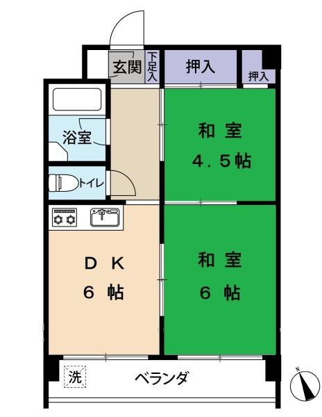 昭和コーポ谷津A棟の間取り画像