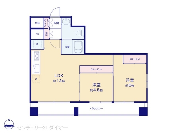 お花茶屋ダイヤモンドマンションの間取り画像