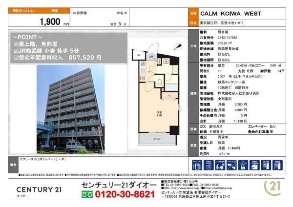 カルム小岩ウエストの間取り画像