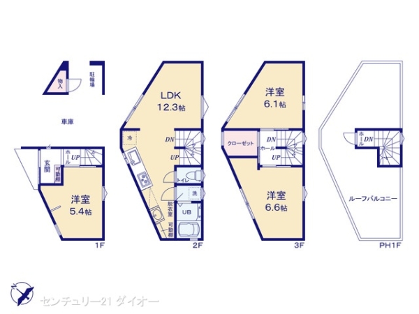 江戸川区平井6丁目1号棟の間取り画像