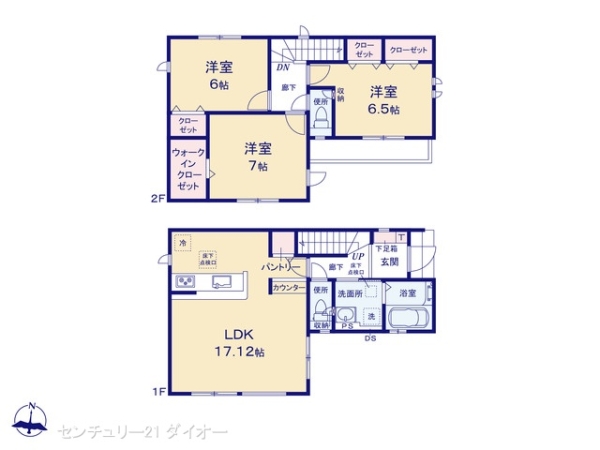 葛飾区南水元４丁目の新築一戸建の間取り画像