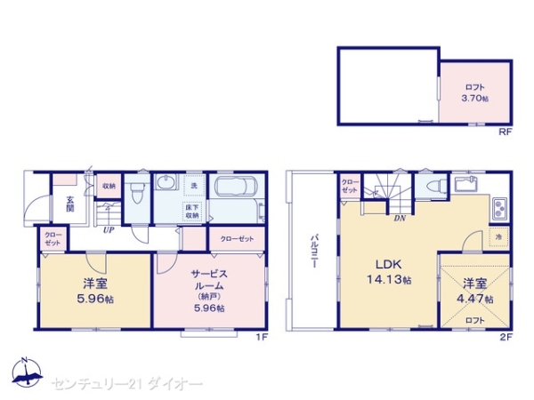 江戸川区東葛西1丁目の新築一戸建の間取り画像