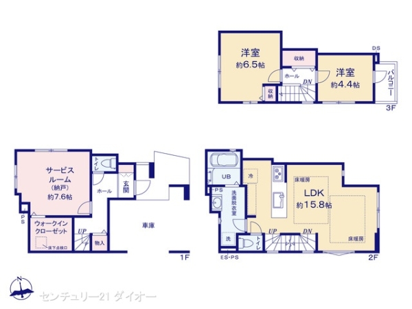 江戸川区下篠崎町の新築一戸建の間取り画像