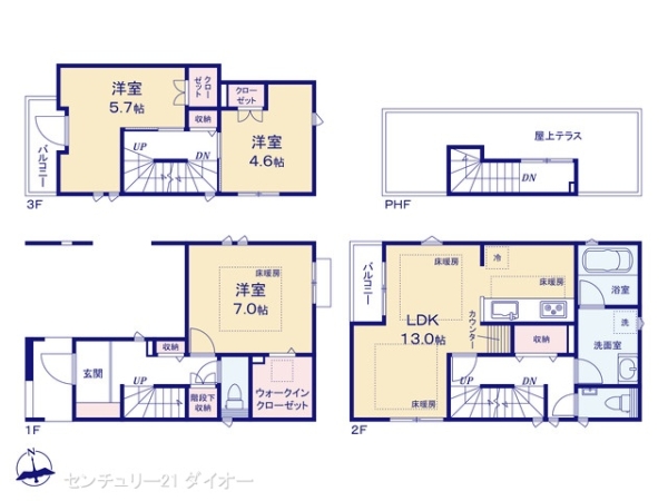 葛飾区奥戸２丁目の新築一戸建の間取り画像