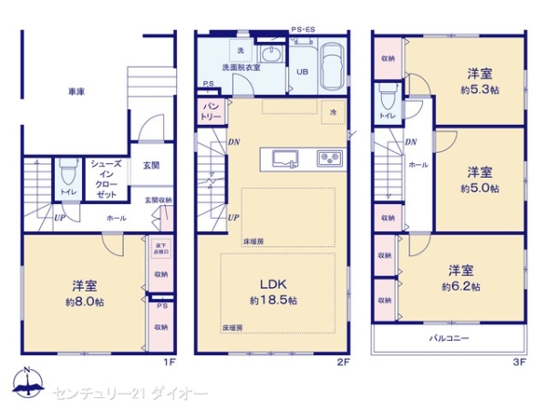 江戸川区中央２丁目の新築一戸建の間取り画像