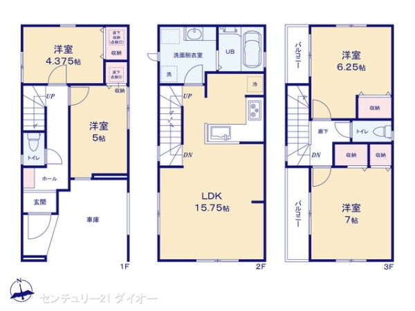 江戸川区東小松川2丁目1号棟の間取り画像