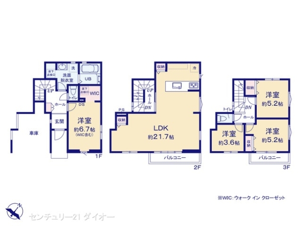 葛飾区東金町7丁目の新築一戸建の間取り画像