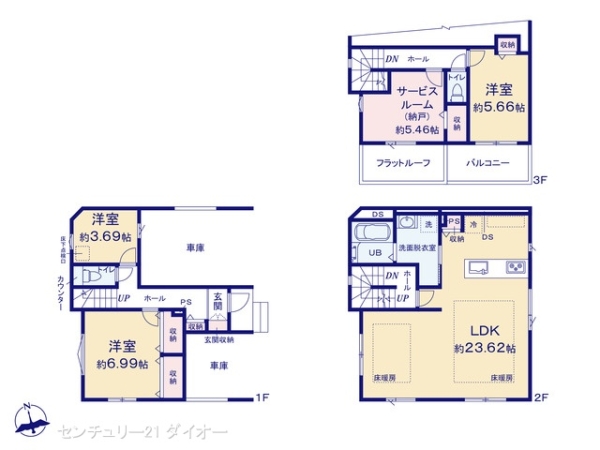 葛飾区鎌倉4丁目の新築一戸建の間取り画像