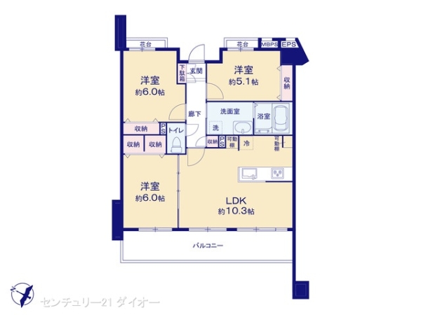 ライオンズガーデン金町の間取り画像