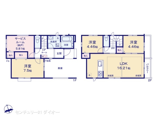 江戸川区一之江７丁目の新築一戸建の間取り画像
