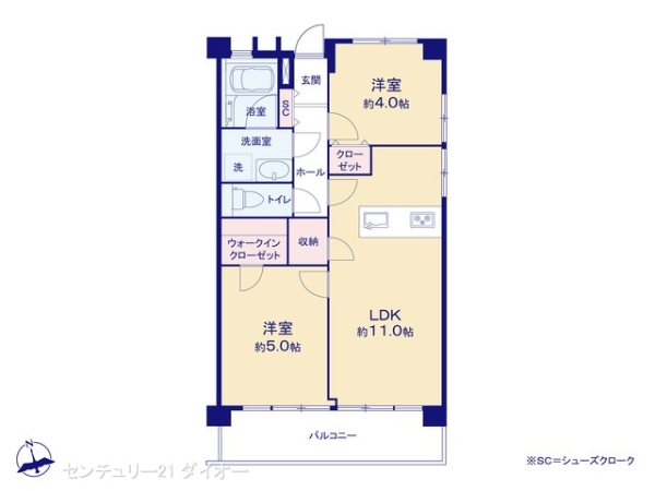 桑川町住宅２号棟の間取り画像