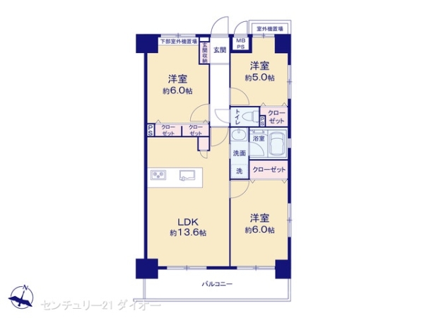 ライオンズマンション船堀親水公園の間取り画像