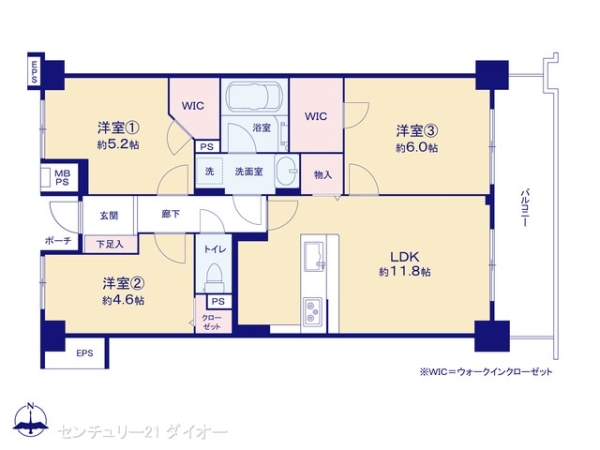 小松川パークマンション弐号棟の間取り画像
