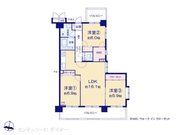 セザール篠崎駅前の間取り画像