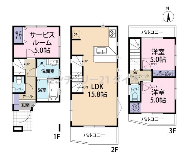 葛飾区細田１丁目の中古一戸建の間取り画像