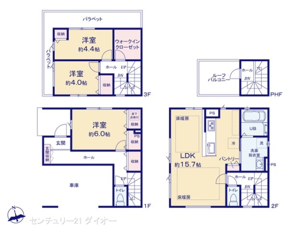 葛飾区金町5丁目の新築一戸建の間取り画像