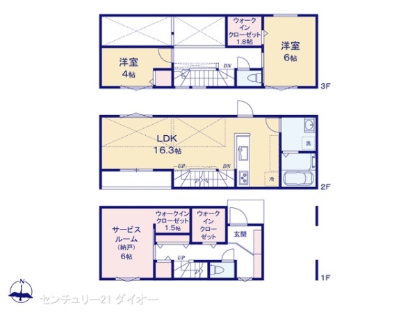 葛飾区西亀有２丁目の新築一戸建の間取り画像