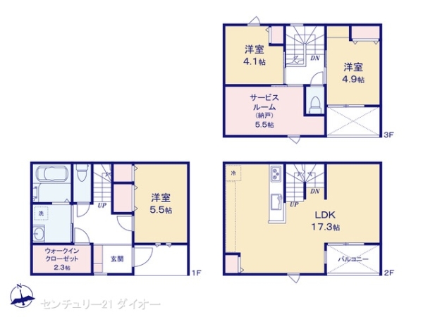葛飾区宝町2丁目の新築一戸建の間取り画像