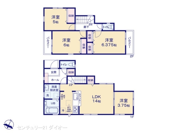 江戸川区篠崎町３丁目の新築一戸建の間取り画像