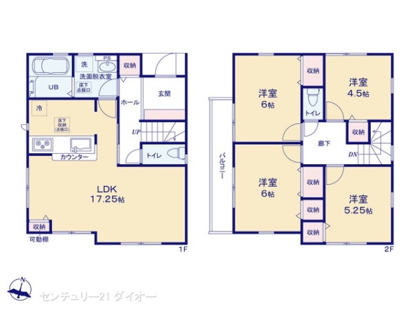 江戸川区篠崎町3丁目の新築一戸建の間取り画像