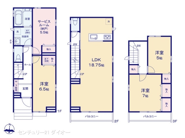 葛飾区南水元4丁目の新築一戸建の間取り画像