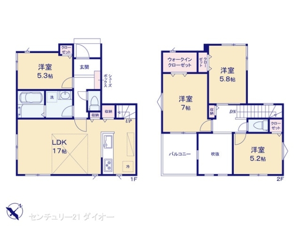 葛飾区東新小岩4丁目の新築一戸建の間取り画像