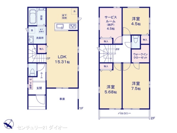 葛飾区細田4丁目の新築一戸建の間取り画像