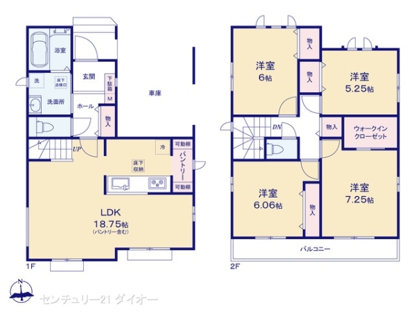 江戸川区篠崎町4丁目の新築一戸建の間取り画像