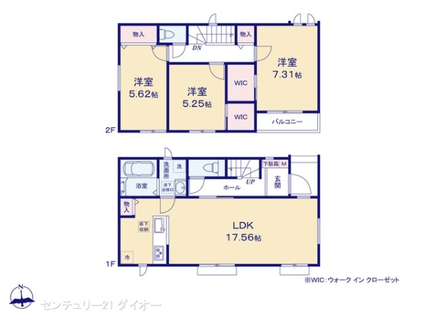 江戸川区篠崎町4丁目の新築一戸建の間取り画像