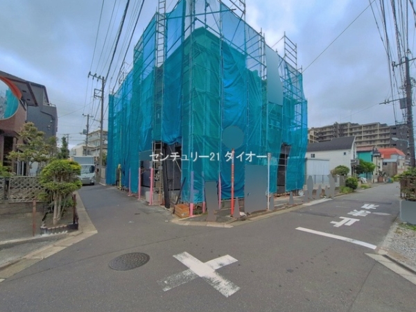 葛飾区新宿５丁目の新築一戸建の前面道路含む現地写真画像
